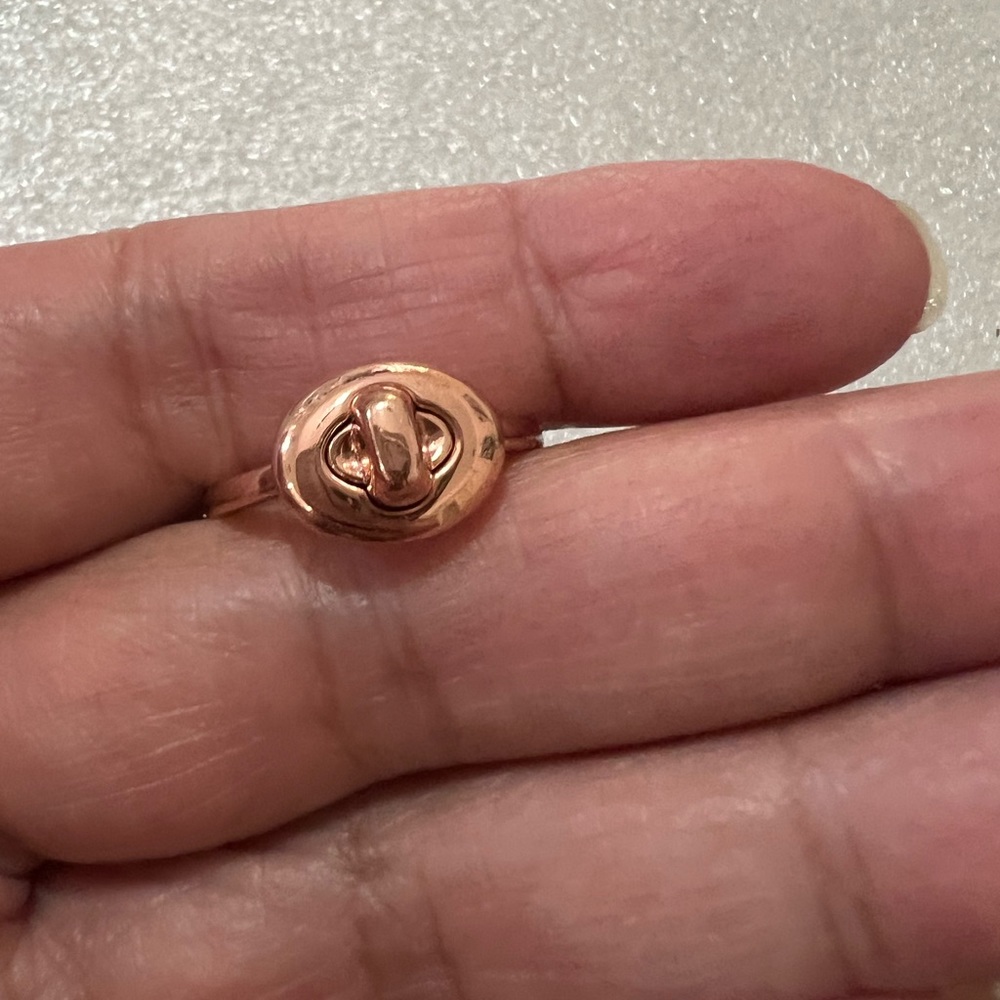 Coach brand rose gold ring